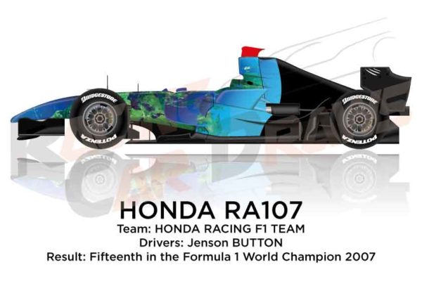 Honda RA107 n.7 fifteenth in the Formula 1 World Champion 2007