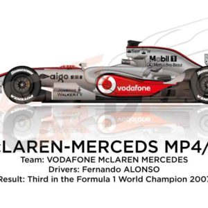 McLaren – Mercedes Benz MP4/22 n.1 third in the Formula 1 World Champion 2007