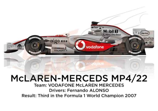McLaren – Mercedes Benz MP4/22 n.1 third in the Formula 1 World Champion 2007