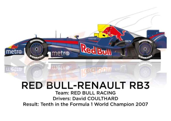 Red Bull - Renault RB3 n.14 tenth in the Formula 1 World Champion 2007
