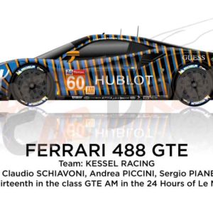 Ferrari 488 GTE n.60 forty-sixth in the 24 Hours of Le Mans 2019