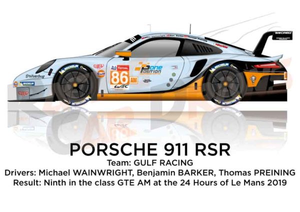 Porsche 911 RSR n.86 ninth in class GTE AM 24 Hours of Le Mans 2019