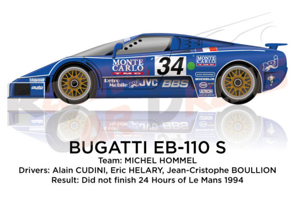 Bugatti EB-110 S n.34 did not finish 24 Hours of Le Mans 1994
