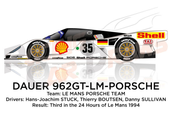 Porsche Dauer 962 GT LM n.36 third in the 24 Hours of Le Mans 1994