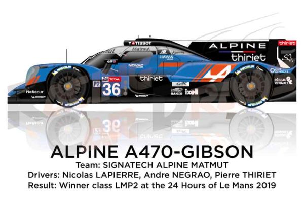 Alpine A470 - Gibson n.36 sixth in the 24 hours of Le Mans 2019