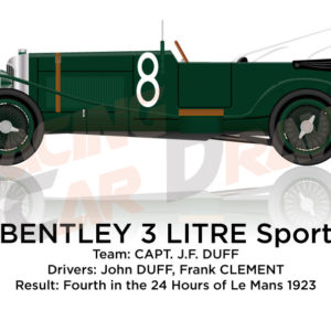 Bentley 3 LItre n.8 fourth in the 24 Hours of Le Mans 1923