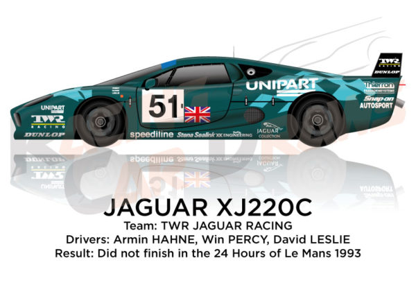 Jaguar XJ220S n.51 did not finish in the 24 Hours of Le Mans 1993