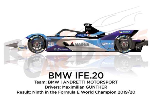 BMW IFE.20 n.28 ninth in the Formula E Champion 2020