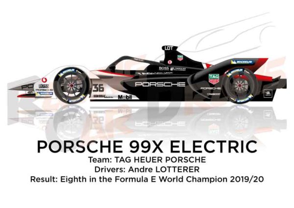Porsche 99X Electric n.36 eighth in the Formula E Champion 2020