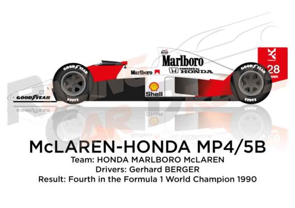McLaren - Honda MP4/5B n.28 fourth in Formula 1 World Champion 1990