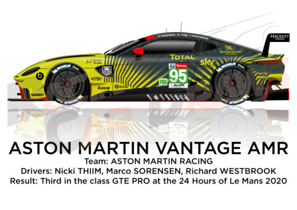 Aston Martin Vantage AMR n.95 twenty-second in the 24 hours of Le Mans 2020