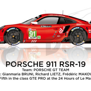 Porsche 911 RSR-19 n.91 fifth class GTE PRO 24 Hours of Le Mans 2020