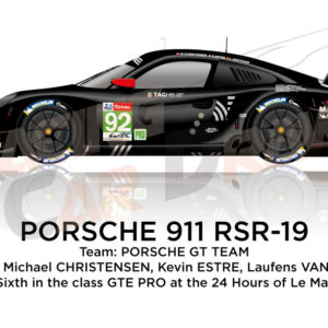 Porsche 911 RSR-19 n.92 sixth class GTE PRO 24 Hours of Le Mans 2020
