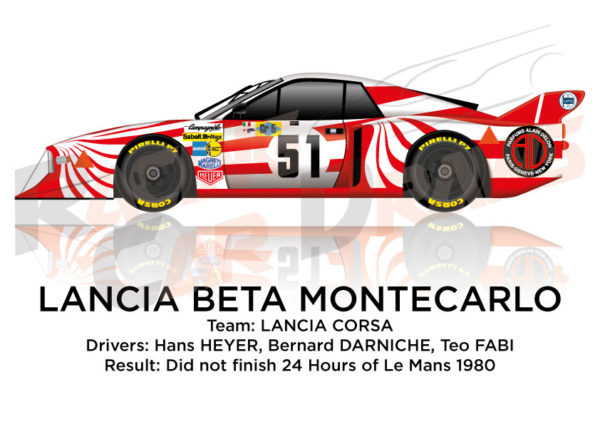 Lancia Beta Montecarlo n.51 did not finish 24 Hours of Le Mans 1980