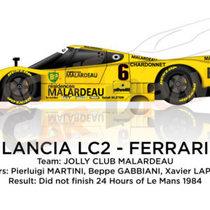 Lancia LC2 - Ferrari n.6 did not finish 24 Hours of Le Mans 1984