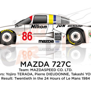 Mazda 727c n.86 twentieth in th 24 Hours of Le Mans 1984