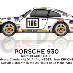 Porsche 930 n.106 sixteenth in the 24 hours of Le Mans 1984