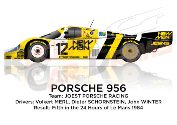 Porsche 956 n.12 fifth in the 24 Hours of Le Mans 1984