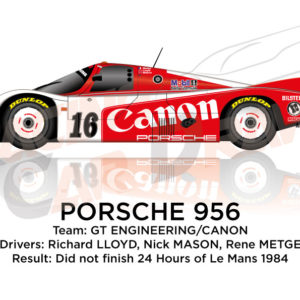 Porsche 956 n.16 did not finish 24 Hours of Le Mans 1984
