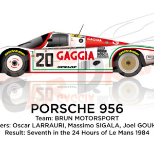 Porsche 956 n.20 seventh in the 24 Hours of Le Mans 1984