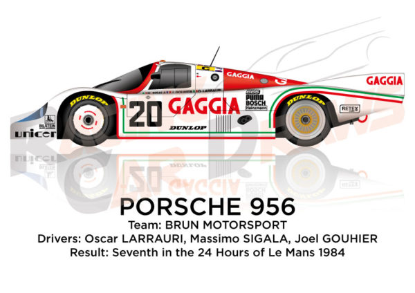 Porsche 956 n.20 seventh in the 24 Hours of Le Mans 1984