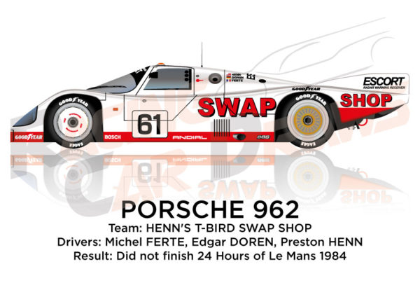 Porsche 962 n.61 did not finish 24 Hours of Le Mans 1984