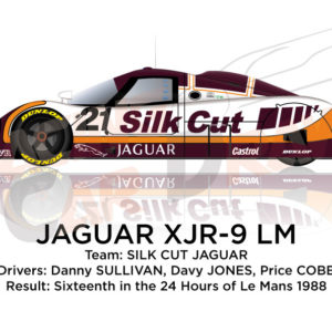 Jaguar XJR-9 LM n.21 sixteenth in the 24 hours of Le Mans 1988