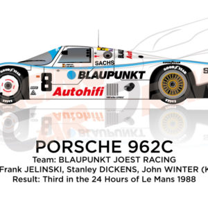 Porsche 962C n.8 third in the 24 hours of Le Mans 1988