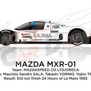 Mazda MXR-01 n.6 did not finish 24 Hours of Le Mans 1992
