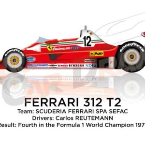 Ferrari 312 T2 n.12 fourth in the Formula 1 World Champion 1977