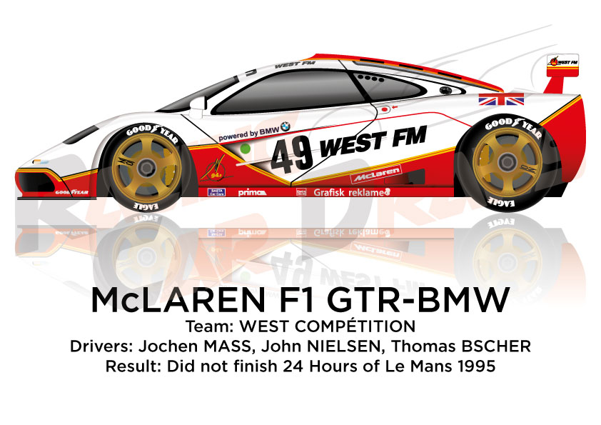 Maße 40x22mm 24 Stunden Le Mans Pin 1995 McLaren F1 GTR mit BMW Motor