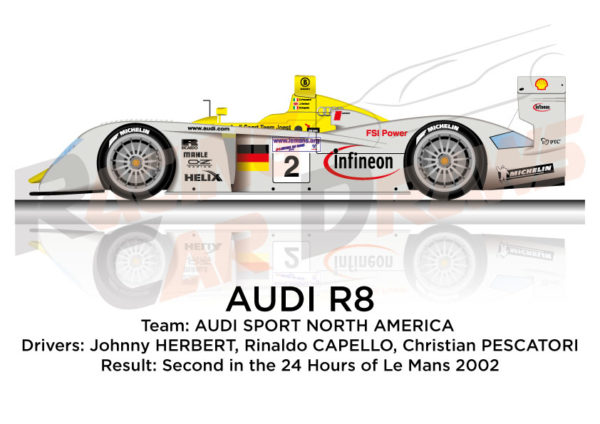Audi R8 n.2 team Joest second in the 24 Hours of Le Mans 2002