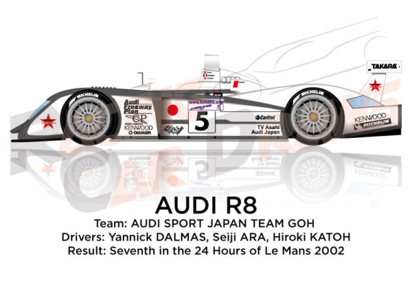 Audi R8 n.5 team Goh seventh in the 24 Hours of Le Mans 2002