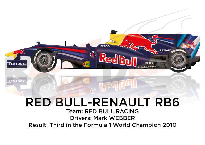analog spontan Lao Red Bull Renault RB6 n.6 third in the Formula 1 World Champion 2010