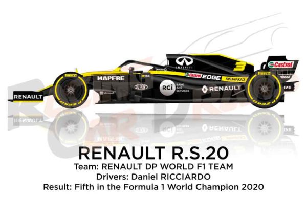 Renault R.S.20 n.3 Formula 1 2020 driver Daniel Ricciardo