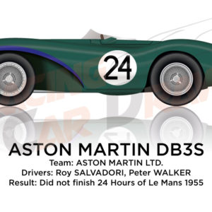 Aston Martin DB3S n.24 did not finish 24 Hours of Le Mans 1955