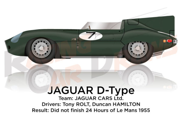 Jaguar D-Type n.7 did not finish 24 Hours of Le Mans 1955