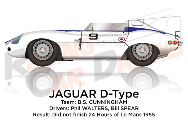 Jaguar D-Type n.9 did not finish 24 Hours of Le Mans 1955