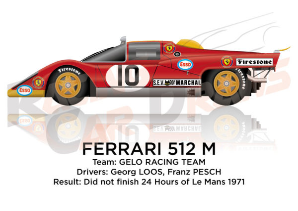 Ferrari 512 M n.10 did Not finish in the 24 hours of Le Mans 1971
