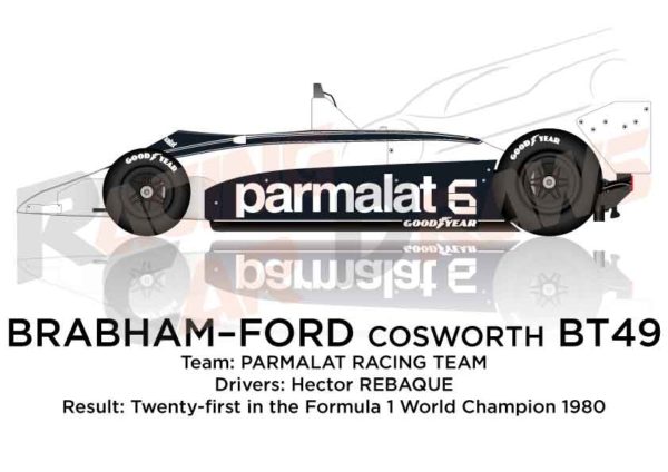 Brabham - Ford Cosworth BT49 n.6 twenty-first in the Formula 1 1980