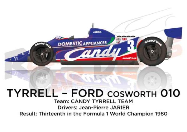 Tyrrell - Ford Cosworth 010 n.3 thirteenth Formula 1 World Champion 1980