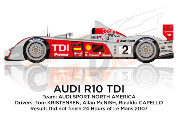 Audi R10 TDI n.2 did not finish 24 Hours of Le Mans 2007