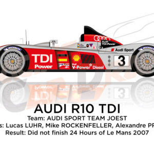 Audi R10 TDI n.3 did not finish 24 Hours of Le Mans 2007