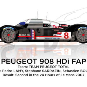 Peugeot 908 HDI FAP n.8 second at 24 Hours of Le Mans 2007