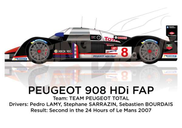 Peugeot 908 HDI FAP n.8 second at 24 Hours of Le Mans 2007