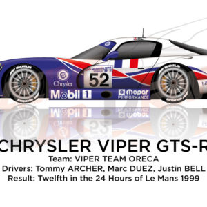 Chrysler Viper GTS-R n.52 second class LM-GTS 24 Le Mans 1999