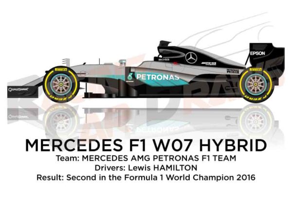 Mercedes F1 W07 Hybrid n.44 second in Formula 1 World Champion 2016