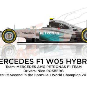 Mercedes F1 W05 Hybrid n.6 second Formula 1 World Champion 2014