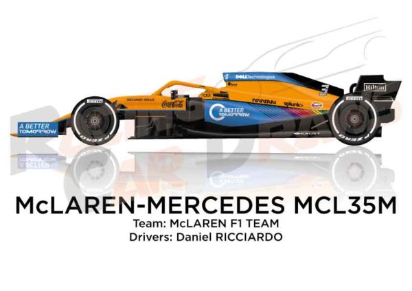McLaren - Mercedes MCL35M n.3 Formula 1 2021 driver Daniel Ricciardo