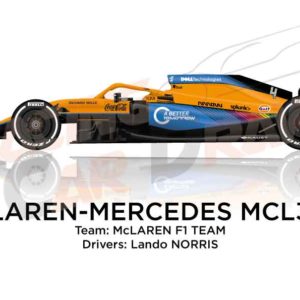 McLaren - Mercedes MCL35M n.4 Formula 1 2021 driver Lando Norris